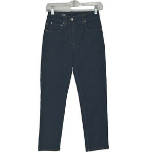 Peserico Dark Jeans Size XS Waist 24 Italy 38 Straight Leg Ankle Crop